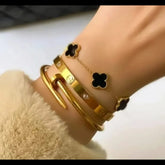 Stainless Steel 3-Piece Bracelet & Bangle Set – Durable & Elegant Jewelry Combo for Men & Women