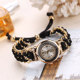 Girls Luxury Handmade Bracelet Rope Watch – Elegant Analog Woven Timepiece