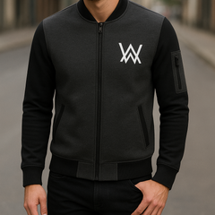 Men’s Charcoal Grey Gym Printed Fleece Zipper Jacket – New Winter Collection