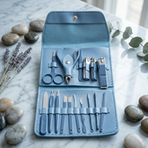 16-Piece Premium Manicure & Pedicure Grooming Kit – Professional Stainless Steel Nail Care Set with Travel Case