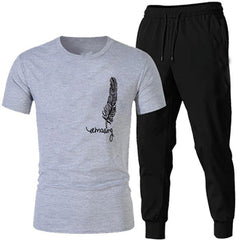 Men’s & Boys’ Markhor Printed 2-Piece Tracksuit | Black Summer Collection