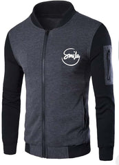 Men’s Charcoal Grey Gym Printed Fleece Zipper Jacket – New Winter Collection