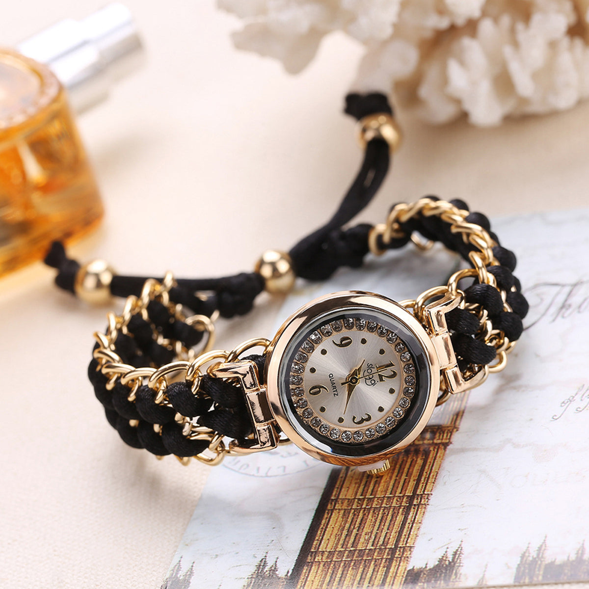 Girls Luxury Handmade Bracelet Rope Watch – Elegant Analog Woven Timepiece