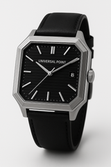 Universal Point UP 1988 – Square Dial Leather Strap Watch | Stainless Steel Case | 3 ATM Water Resistant