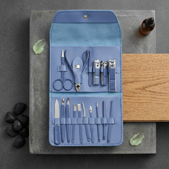 16-Piece Premium Manicure & Pedicure Grooming Kit – Professional Stainless Steel Nail Care Set with Travel Case