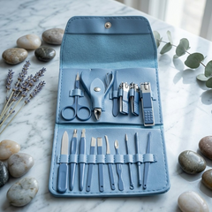 16-Piece Premium Manicure & Pedicure Grooming Kit – Professional Stainless Steel Nail Care Set with Travel Case