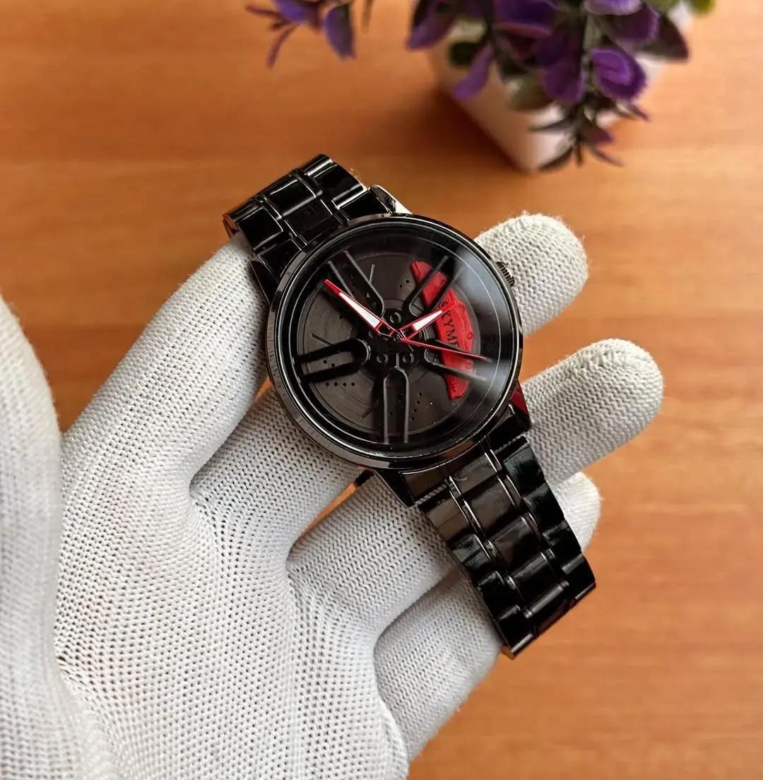 Men's Stylish Spinning Dial Watch – Premium Rotating Wheel Design Wristwatch