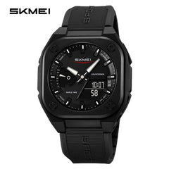 SKMEI Men's World Timer Sports Watch – Dual Time Analog-Digital Chronograph