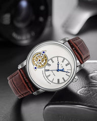 Tomi T-103 Men's Dual-Strap Analog Leather Watch – Elegant Quartz Timepiece (3ATM Waterproof)
