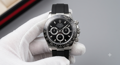 Rolex Oyster Perpetual Daytona Style Watch – Black Dial with Premium Rubber Strap (Master Copy)