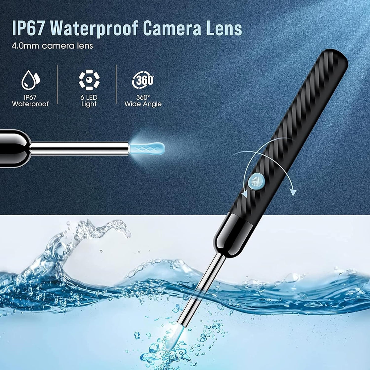 Rechargeable Smart Wireless Ear Camera Kit – HD Visual Ear Wax Removal Tool with Mobile Display