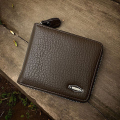 Dunbollu Premium Gold-Zip Unisex Leather Wallet