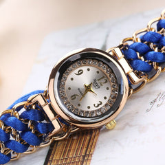 Girls Luxury Handmade Bracelet Rope Watch – Elegant Analog Woven Timepiece
