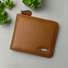 Dunbollu Premium Gold-Zip Unisex Leather Wallet