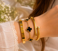 Stainless Steel 3-Piece Bracelet & Bangle Set – Durable & Elegant Jewelry Combo for Men & Women