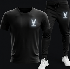 Men's Trendy Markhor Printed 2-Piece Tracksuit – Soft, Lightweight & Breathable Summer Wear